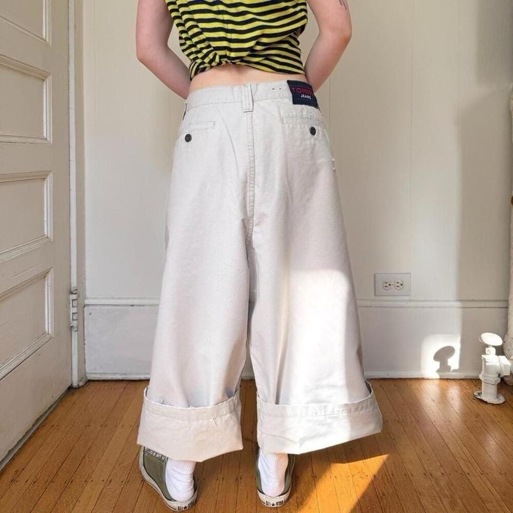 Tommy-hilfiger Women's Cream and White Trousers